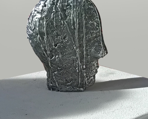Kunstwerk eines flachen dreidimendsionalen Kopfes
