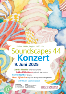 Plakat mit farbigem ungegenständlichen Motiv